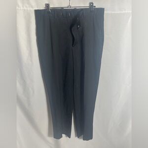 Men’s Black Pinstripe Dress Pants Italian Design 40L 34W Poly Viscose